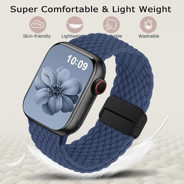 Detalle 2 de Higgs Braided Magnetic Stretch Strap for Apple Watch (nylon elastic) – compatible 38/40/41/42/44/45/46/49mm