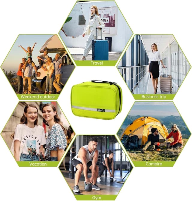 Thumbnail 6 de Boic Kulturbeutel zum Aufhängen mit 4 Fächern (Oxford-Polyester), Reise-Kulturtasche in Cyan