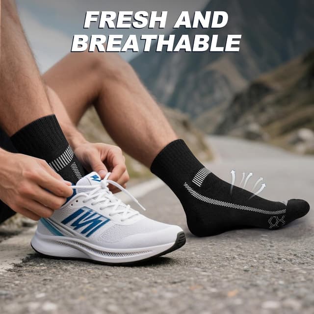 Detalle 2 de Stoeury running socks Anti-Blister quarter 3 pairs