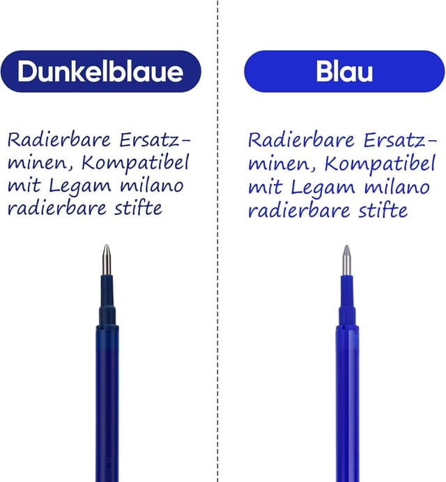 Detalle de Ricariche LVZONGXIN per pennarello compatibili con Legami, blu da 0,7 mm (12 pezzi) con inchiostro cancellabile