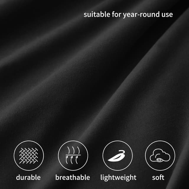 Thumbnail 4 de RUIKASI Drap Housse 140x190 Noir