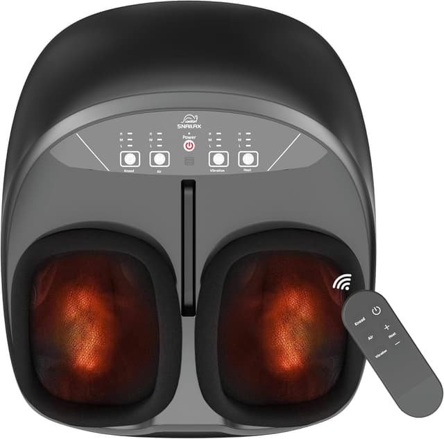 Detalle de Snailax Shiatsu Foot Massager with Heat, Kneading & Vibration (Size 12) with Remote Control