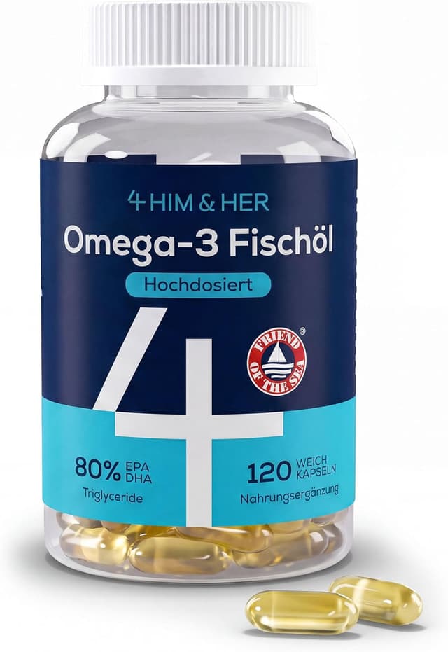 Detalle de Omega 3 Hochdosiert 80% Fischöl 120 Kapseln