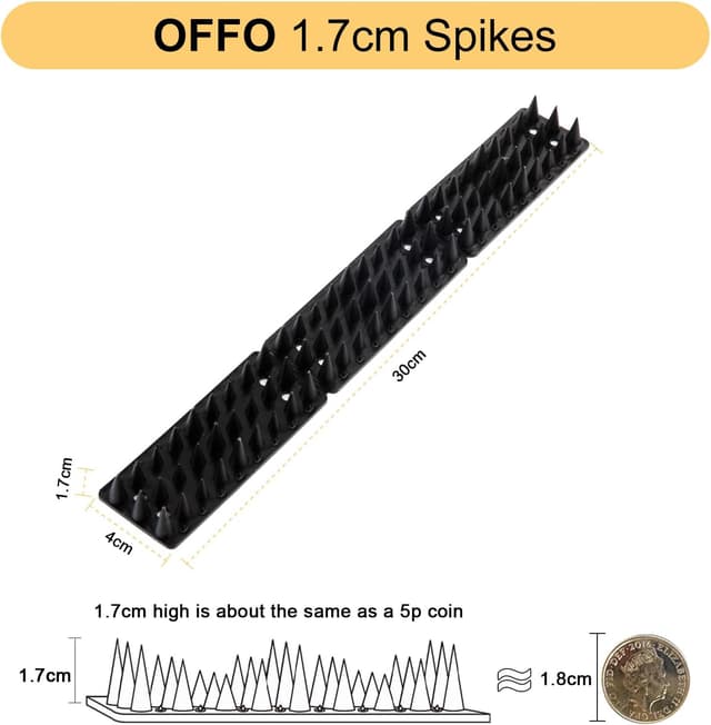Detalle de OFFO Bird Spikes 30cm pigeon deterrent