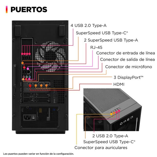 Detalle 2 de HP OMEN GT16-0089ns Ryzen 7-8700F 64 GB, 2 TB SSD, RTX 5080 16 GB