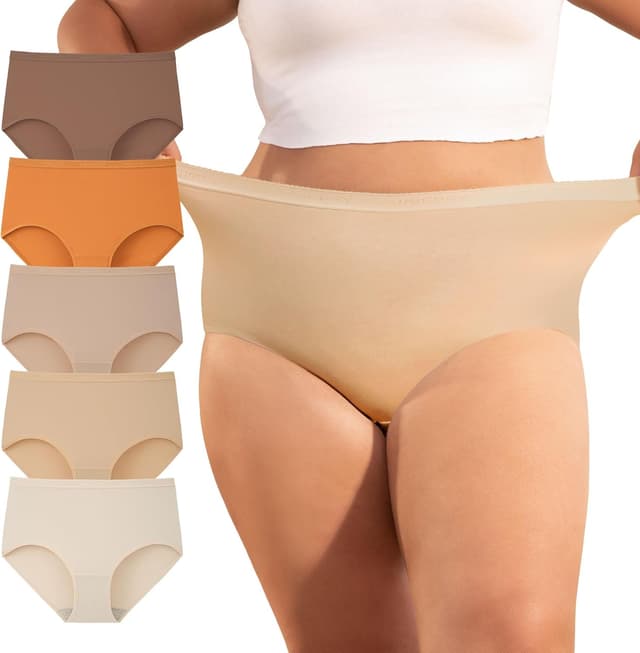 Thumbnail 6 de INNERSY Women’s Maxi Briefs Cotton Underwear – High Waisted Knickers, Plus Size (Pack of 5)