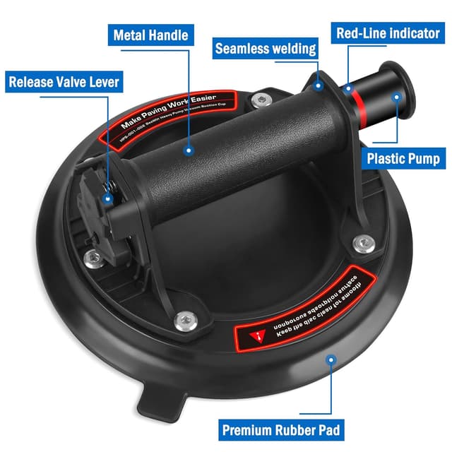 Detalle 2 de Glass suction lifters 8 inch, 220kg load