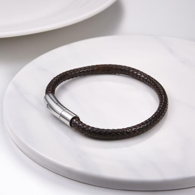 Thumbnail 3 de PROSTEEL Mens Leather Bracelet 22cm