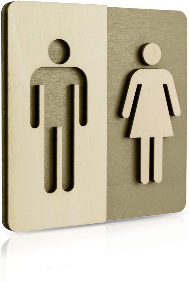 Thumbnail 6 de WC Schild Holz Toilettenschild 14x14 cm