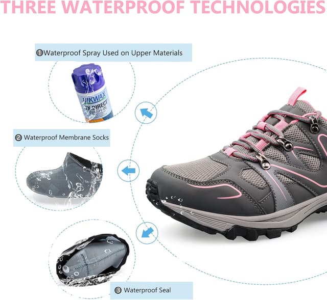 Detalle de Riemot scarpe trekking donna impermeabili 1 suola antiscivolo