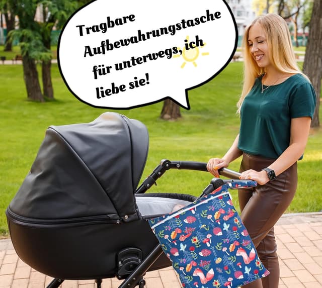 Detalle 2 de TRASUN Wetbag Kindergarten Nasstasche – wasserdichtes 2er-Set für nasse & trockene Wickel-/Schwimmsachen