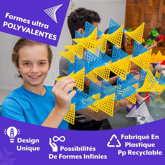 Thumbnail 3 de Hypertile Hyperbolique STEM 3D (48 tuiles & 80 connecteurs) Fun in Motion Toys