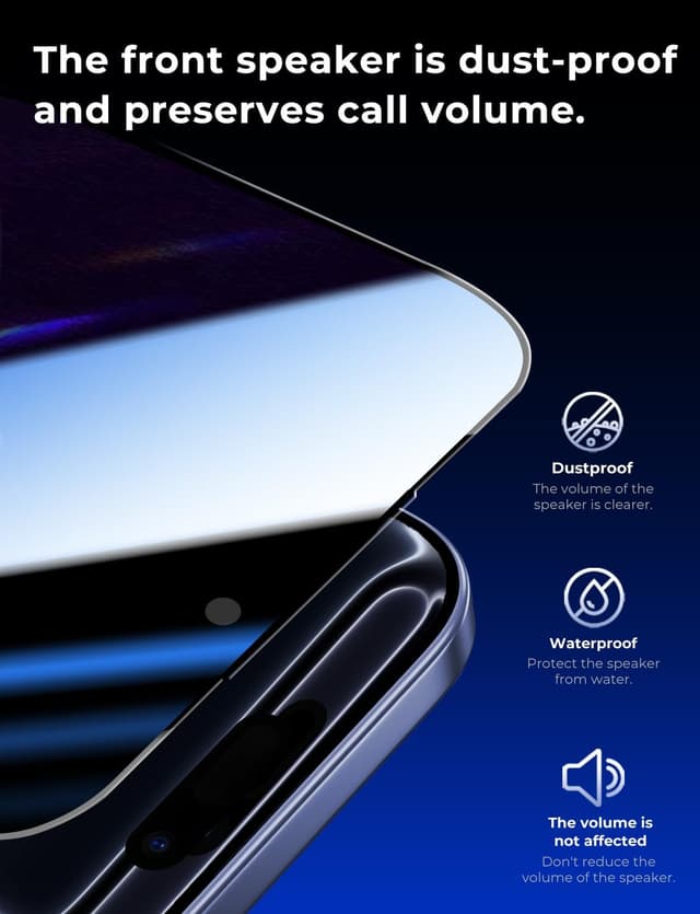 Detalle 2 de MAGIC JOHN Verre Trempé Anti-Espion pour iPhone 17 Pro (2 pièces) – Protection écran 9H avec installation sans bulles