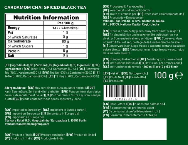 Thumbnail 1 de VAHDAM Tè Nero Chai Cannella 100 g