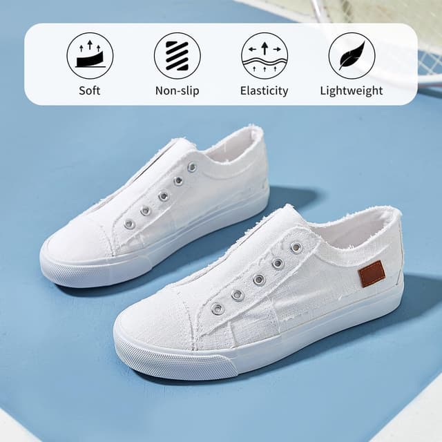 Detalle de Women’s Slip-On Canvas Sneakers with Non-Slip Rubber Sole