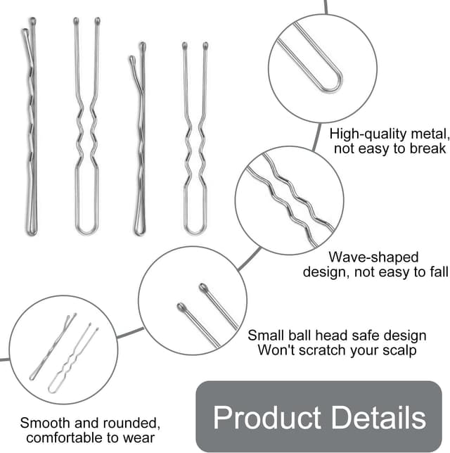 Detalle de Set Xynovate da 300 forcine per capelli, mollette e fermagli invisibili con cerchietti trasparenti