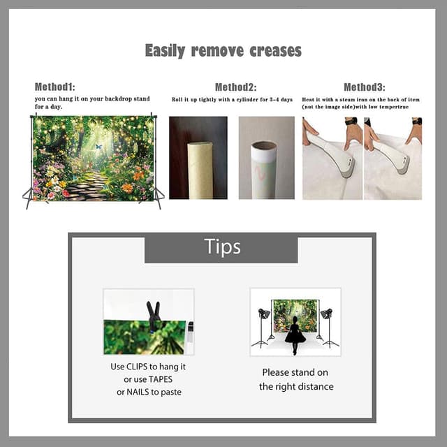 Detalle 2 de Enchanted Forest Fairy Garden Photography Backdrop (8x6FT) – Vinyl photo background for spring party décor