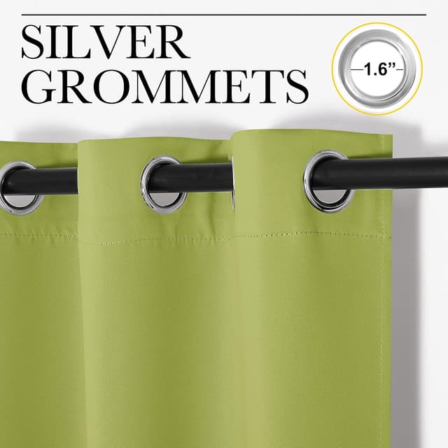 Detalle 2 de NICETOWN Fresh Green Blackout Curtains, 78 in