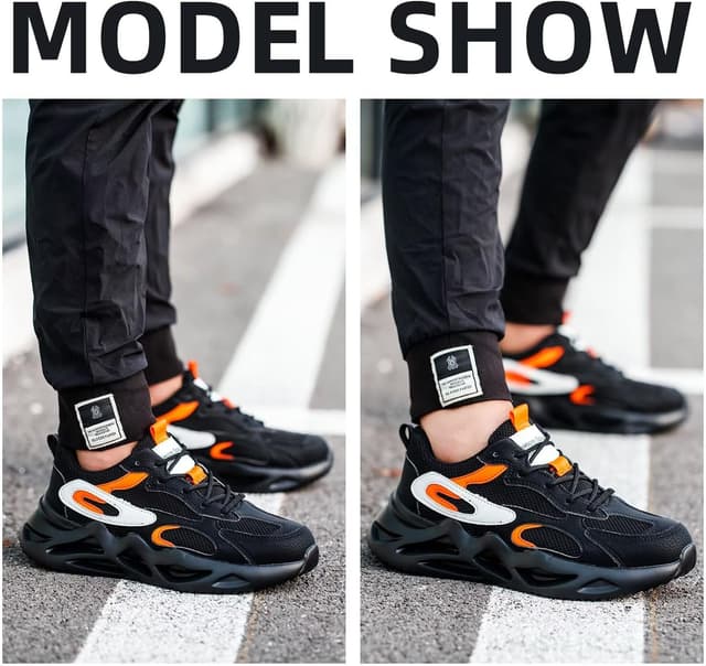 Detalle 2 de Annvia steel toe cap safety trainers (men & women) – lightweight, non-slip, puncture-resistant work shoes