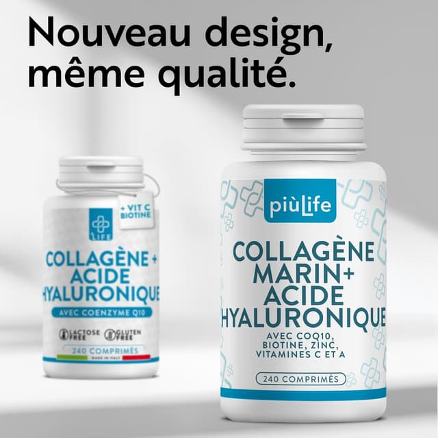 Detalle 2 de Collagène Marin + Acide Hyaluronique PiùLife (2000 mg) – gélules pour peau, cheveux et articulations