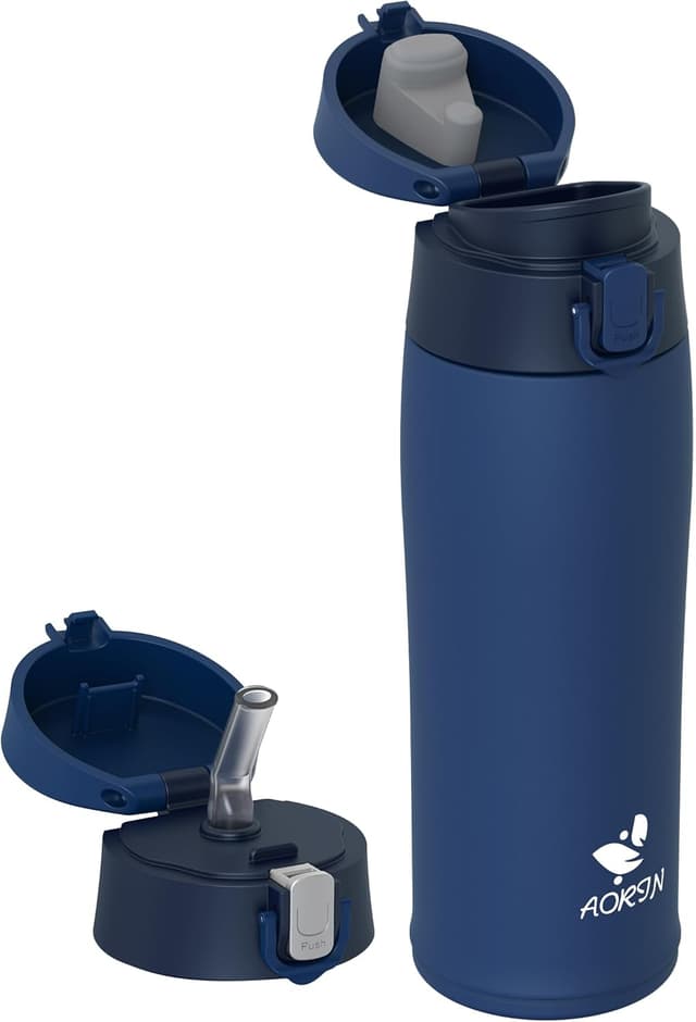 Imagen de AORIN botella 500ml acero 18/8 con 2 tapas en OfertitasTOP