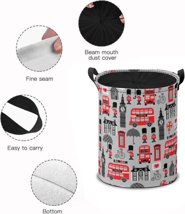 Detalle de Laundry Basket with Drawstring 40L