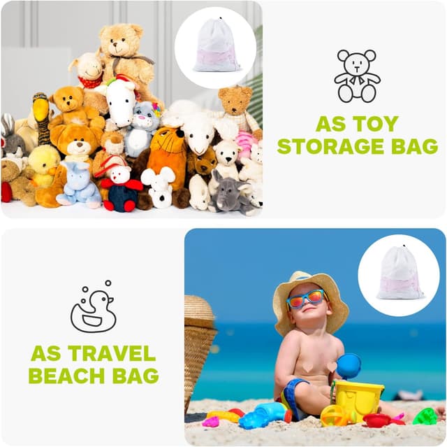 Detalle 2 de OTraki lot de 2 grands filets à linge 50 x 60 cm avec cordon de serrage