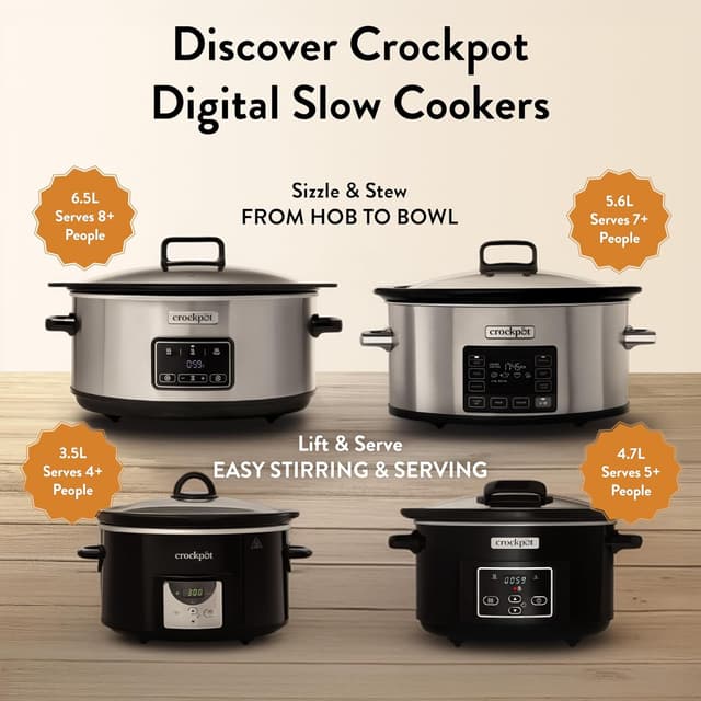 Thumbnail 6 de Crockpot CSC113 3.5 L digital slow cooker 🍲