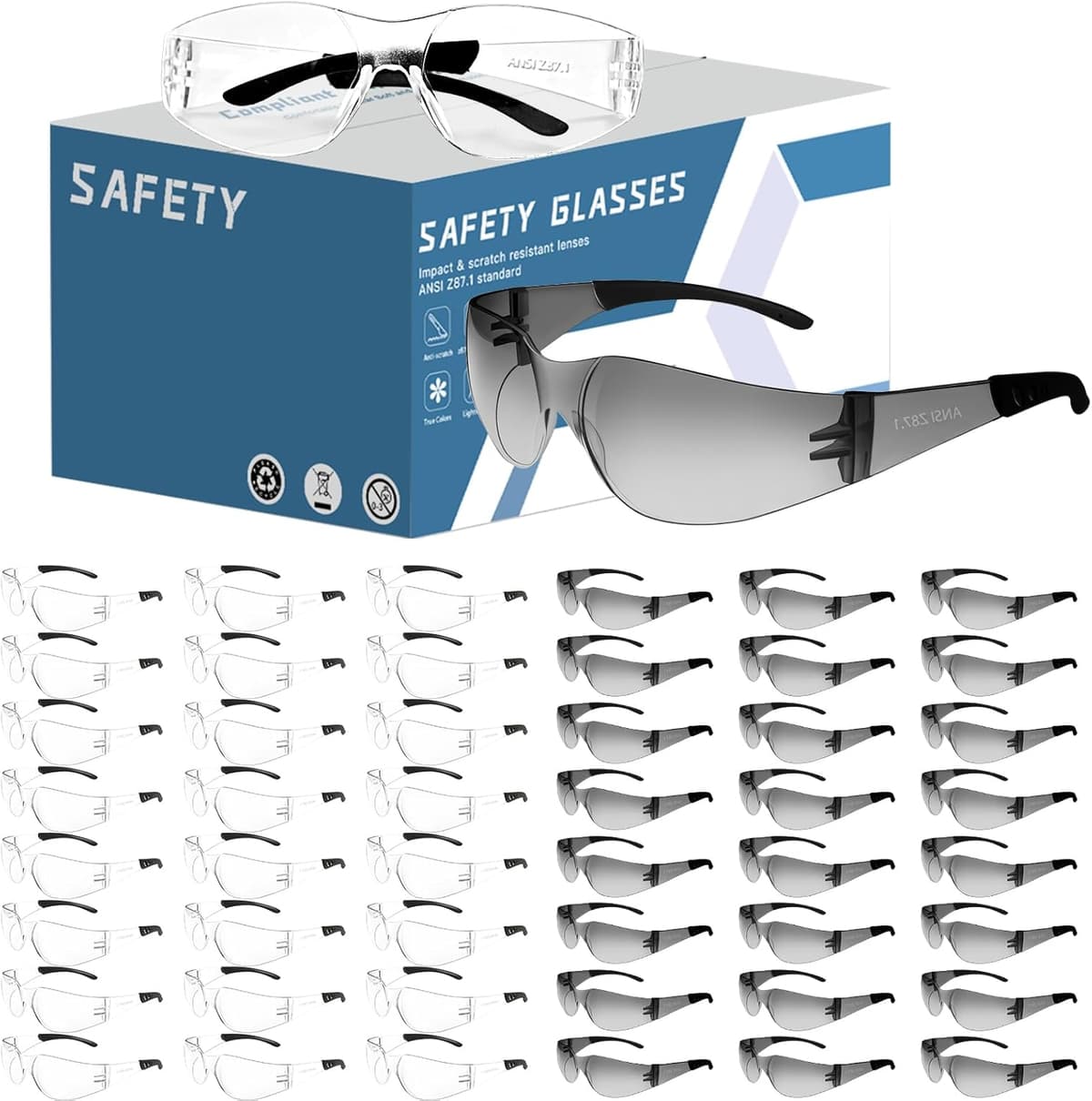 Imagen de AOOFFIV Clear Safety Glasses 50-pack 🥽 en OfertitasTOP