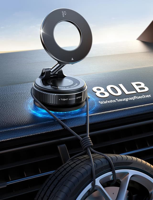 Thumbnail 6 de JOYROOM Vakuum Handyhalterung Auto mit Magnet (Magsafe) – 360° Metallarm, 24× XN55 Magnete