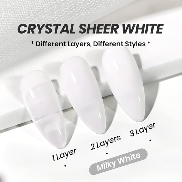 Detalle de beetles Neutral Gel Nagellack A732 – Milky White Jelly Gel Polish (15 ml), UV/LED, soak-off