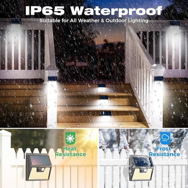 Detalle 2 de LOTMOS 2 Pezzi Luci Solari LED da Esterno con Sensore di Movimento, 176 LED, IP65