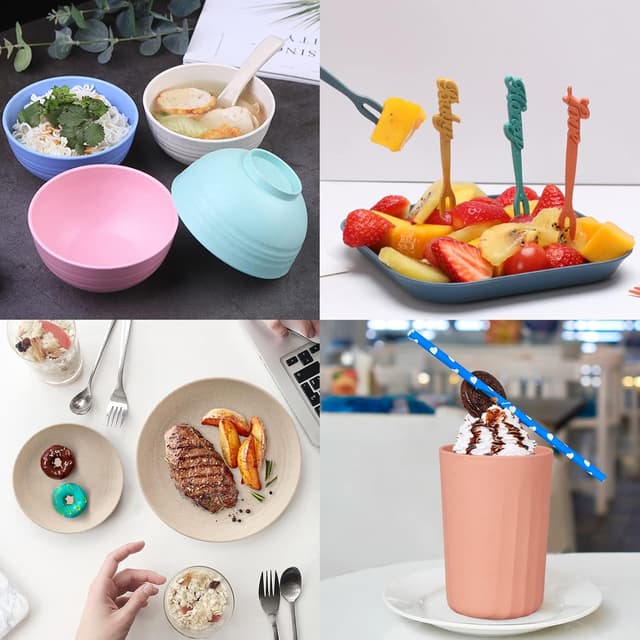 Detalle de 62pcs unbreakable dinnerware set for 5