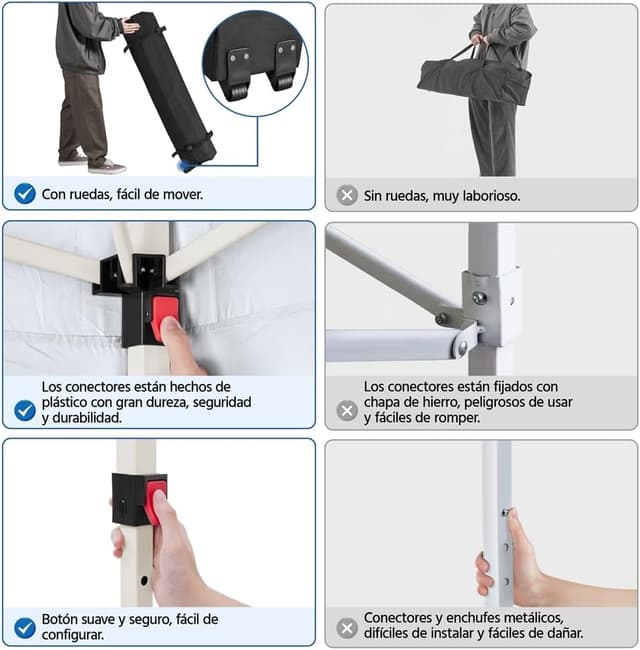 Thumbnail 6 de Yaheetech Carpa plegable 3x3m Blanco