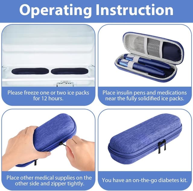 Thumbnail 6 de ACWOO sac isotherme pour diabétiques avec étui de refroidissement et 2 poches de glace réutilisables