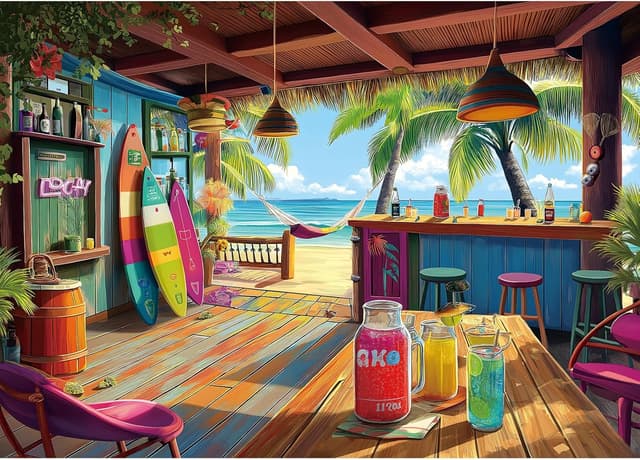 Detalle de Beach Paradise 1000-Piece Jigsaw Puzzle 27"×20" 🧩