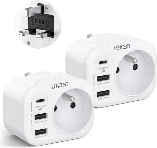 Detalle de LENCENT Adaptateur UK 4 en 1 USB USB-C