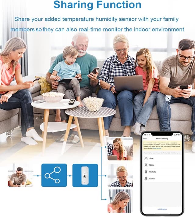 Thumbnail 6 de Termometro igrometro smart WiFi per ambienti 3 pezzi 🌡