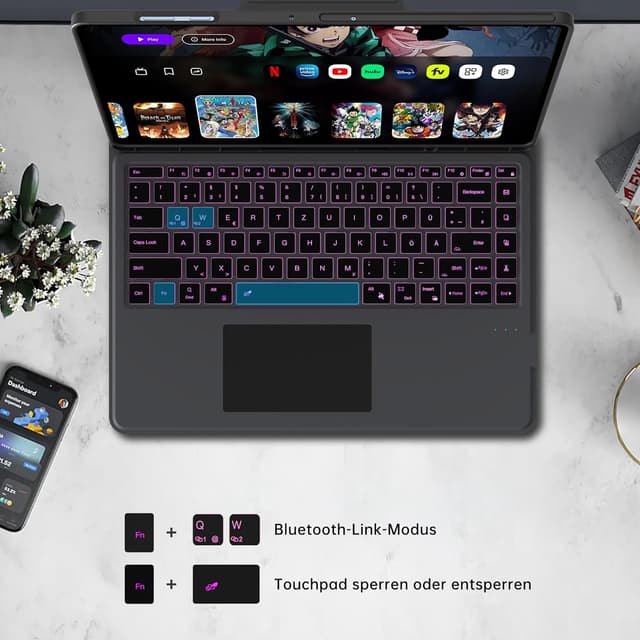 Thumbnail 6 de Galaxy Tab Ultra 14,6 Zoll Folio Hülle mit Tastatur