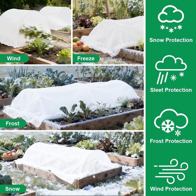 Detalle 2 de AOOWU voile d’hivernage 2,5 x 10 m (30 g/m²) pour plantes et cultures