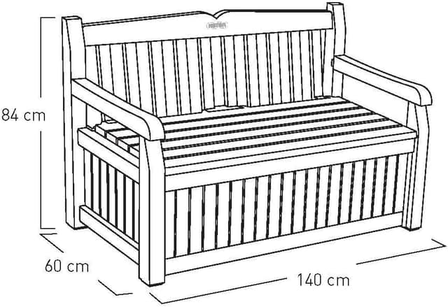 Detalle de Keter Eden Bench 265L garden storage bench