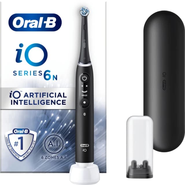 Thumbnail 7 de Oral-B iO 6N Schwarz + iO Sanfte Reinigung Aufsteckbürste 🪥