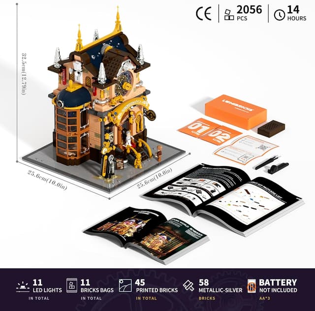 Thumbnail 6 de Lumibricks Steampunk Memory Magic Zauberladen beleuchtetes Bauset (2056 Teile) – viktorianisches Fantasy-Modularhaus