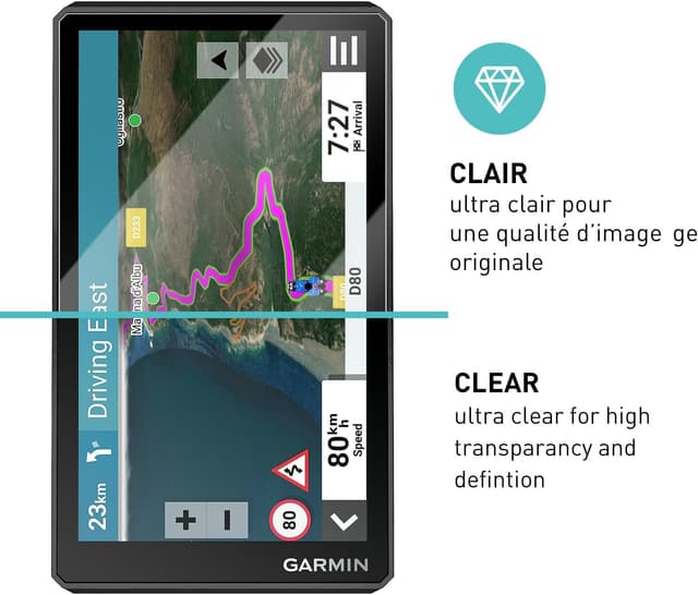 Detalle de smartect Verre Trempé 9H (2 pièces, Clear) pour Garmin Zumo XT2 – protection d’écran anti-rayures