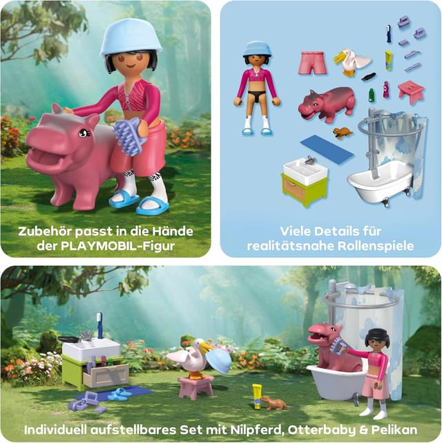 Detalle 2 de Playmobil Animals & Friends Tierischer Badespaß 71950