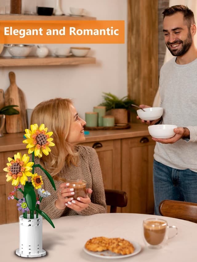 Detalle 2 de AMSHINE Sonnenblumen Baustein Set 🌻