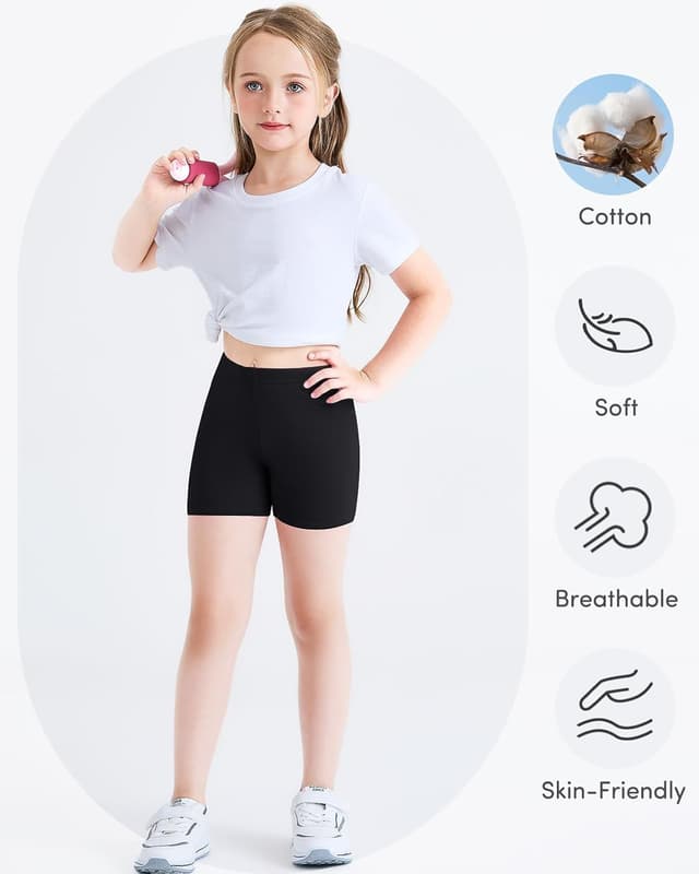 Detalle de Adorel Girls Cycling Short Leggings (Cotton) – Summer Pack of 3