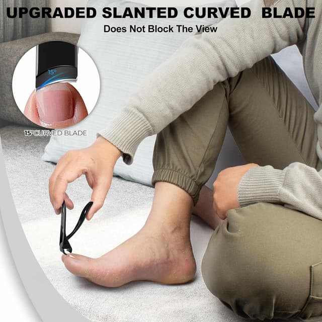 Detalle de Nagelknipser für Männer und Frauen mit Winkelkopf – Nagelknipser für Fußnägel, scharfer Nagelzwicker mit langem Griff