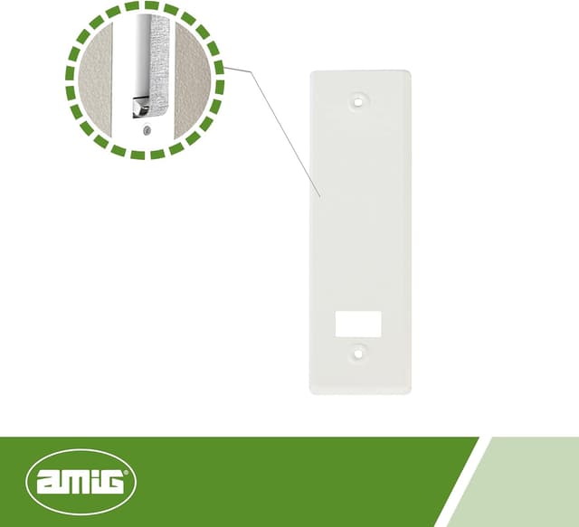 Detalle de Amig coperchio in alluminio bianco per raccoglitore persiane (22,2 × 6,5 cm) con distanza viti 17 cm