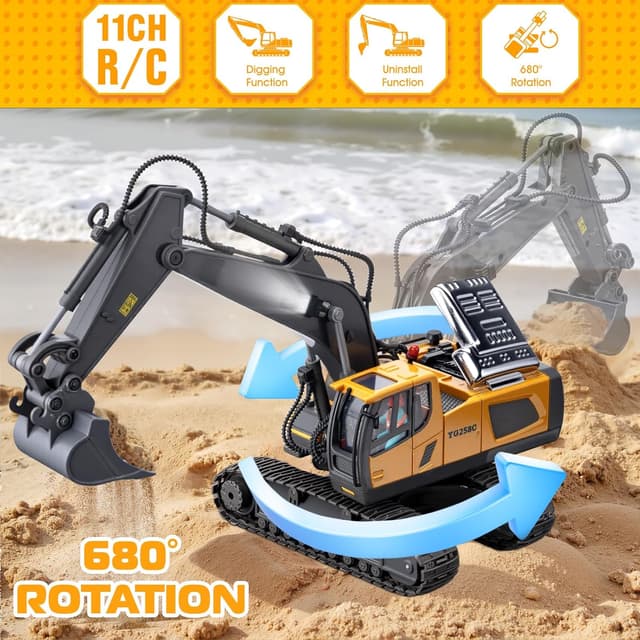 Thumbnail 1 de Samtop 1:20 Remote Control Excavator, 11‑Channel 🚜